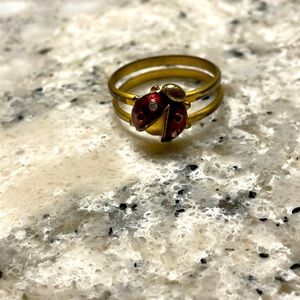 Golden Ladybug Ring